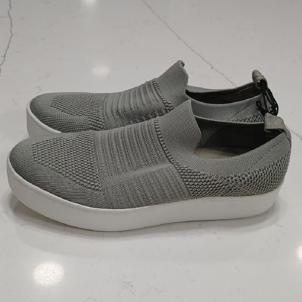 Gray Slip-On Knit Sneakers
